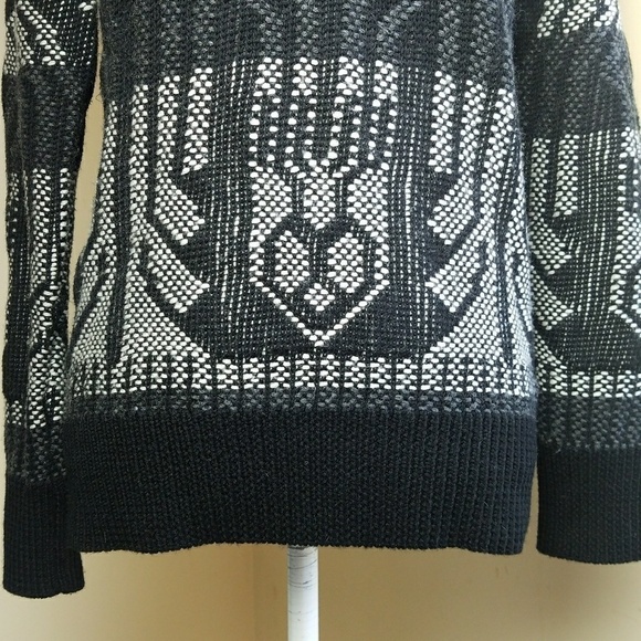 J Crew Mixed Stitch blanket sweater sz XS aztec - Picture 5 of 8